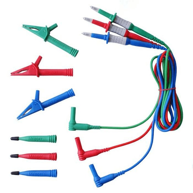 Megger Test Lead Set Silicon Red/Green/Blue Unfused - 1008-008, Image 1 of 1