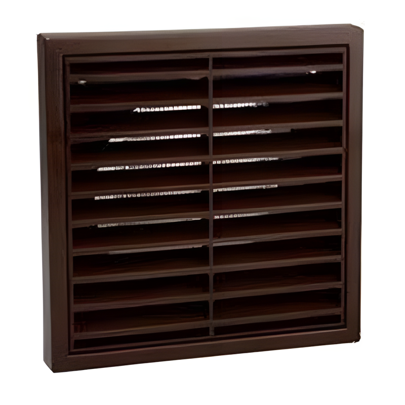 100mm 4 Fixed Louvre Grille - Brown - 1152B, Image 1 of 1