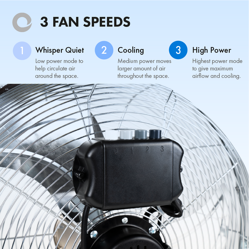 Devola High Power 80W 3 Speed 20-inch DC Floor Fan - Chrome - DV20FFC, Image 6 of 8