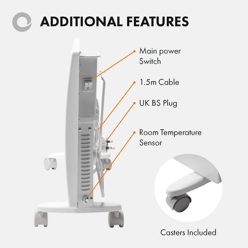 Devola-B 1500W Panel Heater with 24 Hour, 7 Day Timer IP24 - White - DVS1500W, Image 5 of 8