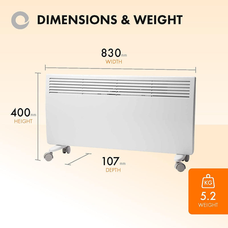 Devola-B 2000W Panel Heater with 7 Day Timer IP24 - White - DVS2000W, Image 4 of 8