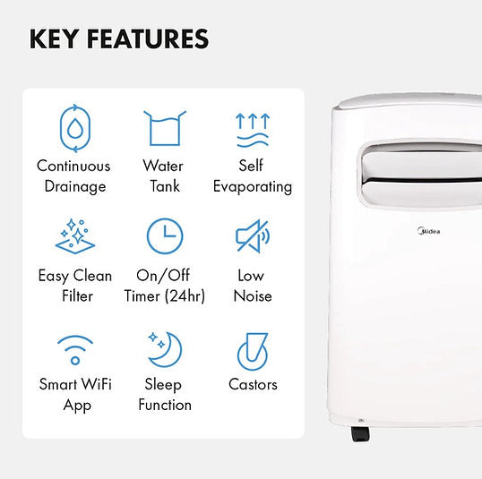 Midea Comfee 12000 BTU WiFi Compatible Portable Air Conditioner - White - MPPFA-12CRN7, Image 3 of 3