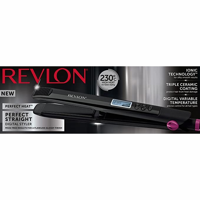 Revlon Perfect Straight 230 Digital Styler Hair Straighteners - Black RVST2165UK, Image 5 of 6