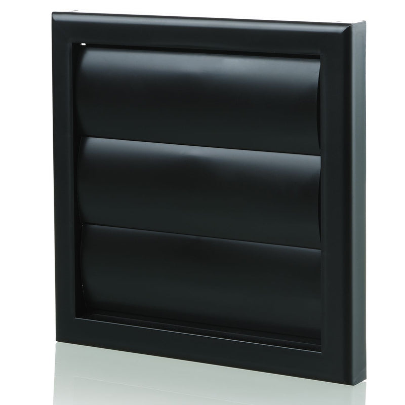 Blauberg Plastic Gravity Shutter Vent - 100mm - Off Black - DECOR155X155-100GBLACK, Image 1 of 1