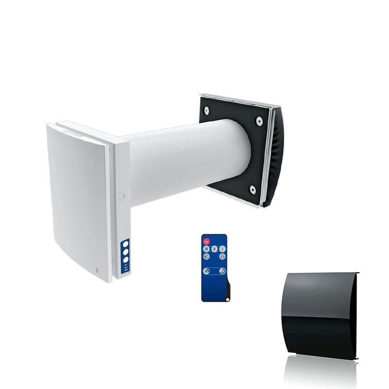 Blauberg Decentralised Single Room Heat Recovery Unit - WiFi - Black Cowl - VENTO-DUO-AIR-BLACK, Image 1 of 1