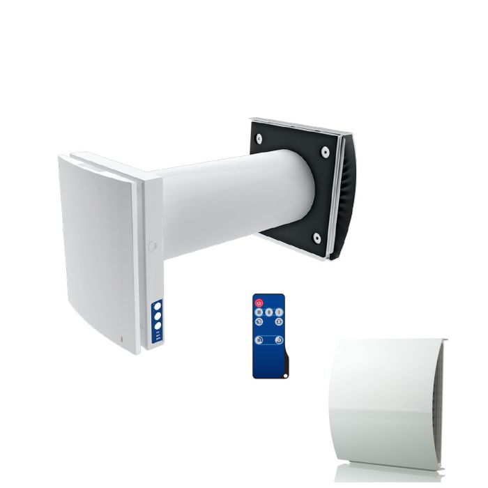 Blauberg Decentralised Single Room Heat Recovery Unit - WiFi - White Cowl - VENTO-DUO-AIR-WHI, Image 1 of 1